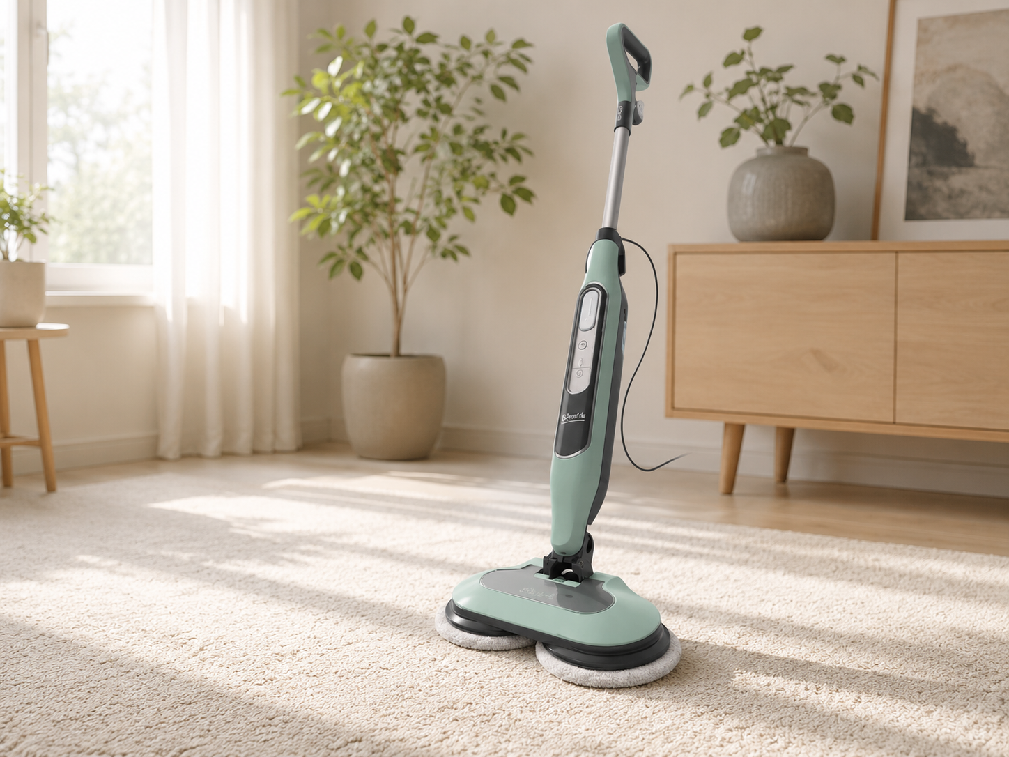 Best steam mop for carpet refreshing staged in a bright home