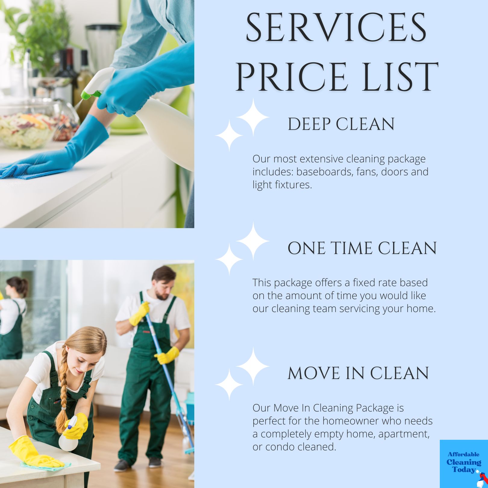 House Cleaning Services Price List Hudson Florida
